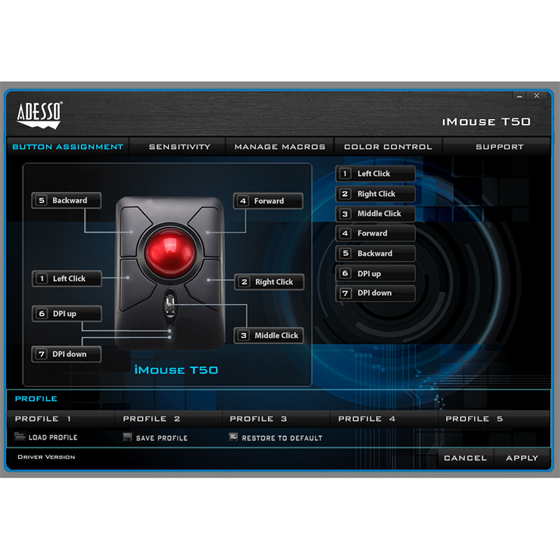 Adesso IMOUSE T50 Mouse - USB - Optical - 7 Button(s) - Black - Wireless